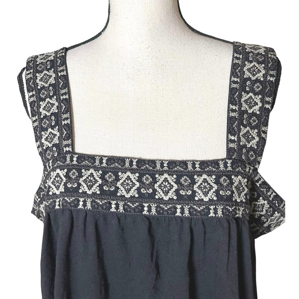 Lucky Brand Embroidered Square Neck Tank XXL Boho Folk Festival Cottagecore - Picture 5 of 11
